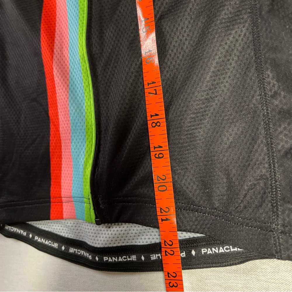 PANACHE Boulder Colorado Cycling Jersey XS Race Cut Bicycle Wt Blk Green Teal Pi - Picture 8 of 10